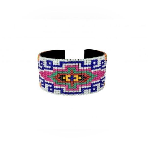 Southwest Beaded Multi-Color Cuff Bracelet - Picture 1 of 1